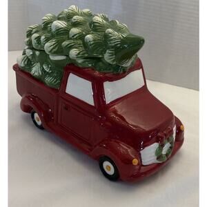 Winter Wonder Land Holiday Cozy Collection Farm House Pickup Truck Cookie Jar